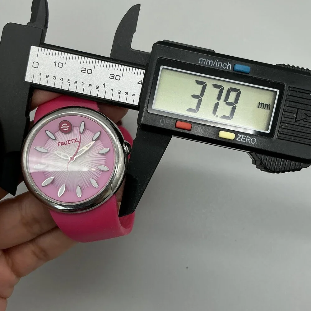 Fruitz by Philip Stein Womens Watch 38mm Pink Dial Silicone Band New Battery